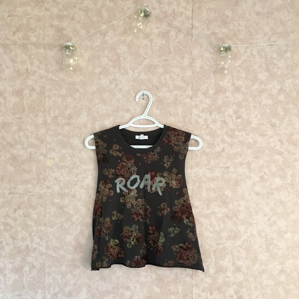 Delia’s “Roar” Grunge Floral Muscle Tank